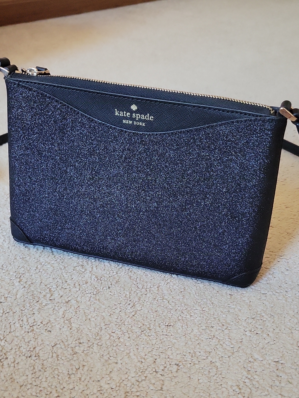 Kate Spade Black Glitter Crossbody Purse